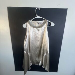 Jennifer Lopez Metallic Silver Blouse